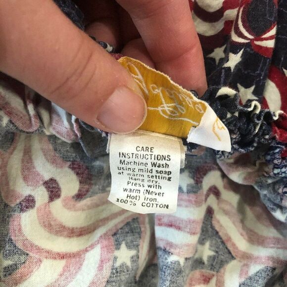 Vintage The Goldiggers 70s Floral Midi Skirt Boho Gypsy‎ Peasant Flags Patriotic - Picture 8 of 10